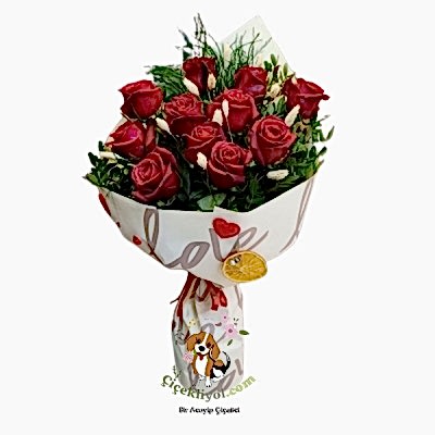 10 lu Kırmızı Gül Buketi